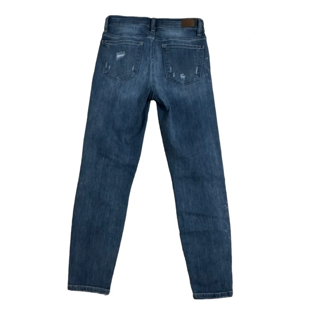 Judy Blue Jeans Skinny Distressed Ripped Relaxed Fit Denim Cotton Size 5 27